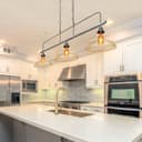 Industrial Ceiling Brush Chrome Bar 3 Clear Glass Lamp Shade Pendant Light