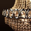 Large Ceiling Crystal Pendant Chandelier Suspended Chrome Frame Cascading Droplets H3033
