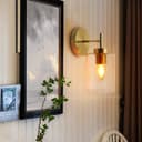 Antique Brass Wall Light Bubble Glass Lamp Shade Cylindrical Transparent Glass H3127