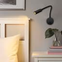 3W LED Adjustable Black Wall Mounted Reading Light with Flexible Arm Warm White 3000K BW03