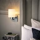 Modern Indoor Chrome Frosted Glass Wall Light with Switch BW16