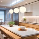 Modern 3 Light Chrome Ceiling Pendant with White Globe Lamp Shades K450