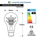 2w Vintage LED Light Bulb B22 Clear Glass Tree Filament A60