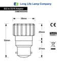 B22 to GU10 Lamp Light Bulb Base Socket Converter Adaptor 
