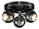 Gloss Black Chrome 3 Way Adjustable Eyeball Ceiling Spotlight GU10