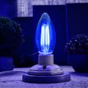 4w LED Blue Candle Light Bulb E14 Clear Glass 