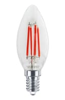 4w LED Red Candle Light Bulb E14 Clear Glass 
