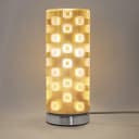 Mirror Chrome Cylinder Desk Lamp 3D Window Effect Glass Bedside and Table Lamp CL002