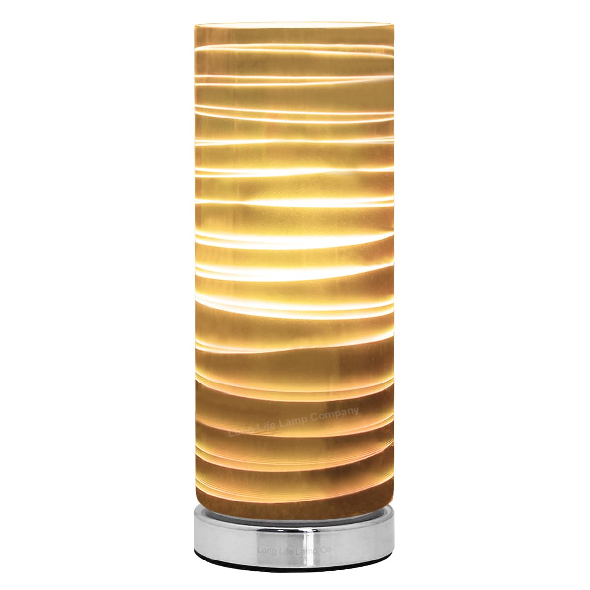 Mirror Chrome Cylinder Desk Lamp 3D Spiral Effect Glass Bedside and Table Lamp CL003