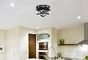 Gloss Black Chrome 3 Way Adjustable Eyeball Ceiling Spotlight GU10