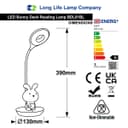 Blue Bunny LED Reading Light Touch Control Table Lamp USB Rechargeable BDL01BL