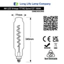 LED Light Bulb Vintage Tubular Spiral Filament Smoked Gold Glass 4W E27