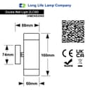 Modern Double Outdoor Wall Light Stainless Steel Brass IP65 with LED 5w Warm ZLC383