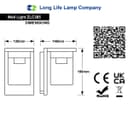 Outdoor Wall Light Lantern Black Clear Lamp Shade ZLC385 with 4w LED Warm White