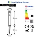 3W LED PIR Sensor Bollard Outdoor Garden Spike Light Black Stainless Steel 3000K IP54 ZLCA05