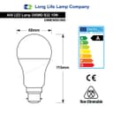 15w GLS LED Light Bulb B22 Bayonet Cool White A60 
