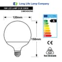 18w Round LED Globe Bulb E27 Edison Screw Base Warm White Equivalent to 162w