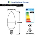 3w LED Candle SES E14 Warm White