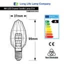 4w Crystal LED Candle Bulb E14 Warm White 