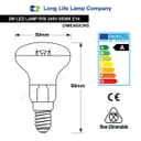2w LED R50 Reflector Light Bulb E14 Cool White Replacement For Halogen Reflector Spots 