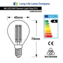 Filament Vintage 4w LED Golf Ball Light Bulb E14 SES Clear Glass