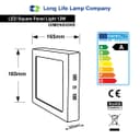 12w LED White Body Square Surface Mount Ceiling Panel Cool White 