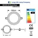 18w Round LED Ceiling Panel Cool White 3 Switch Mode White Ring