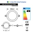 18w LED Round Recessed Ceiling Flat Panel Down Light Ultra Slim 3500K Warm White