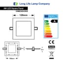 6w LED Square Recessed Ceiling Panel Warm White 3000K