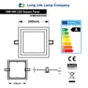 18w + 6w Square Recessed LED Ceiling Panel Light Dual Colour Cool White/Blue