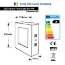 BLUE 6w LED Ceiling Panel Square Surface Mount Spotlight Blue