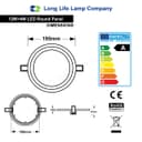 12w Round Recessed LED Ceiling Panel Light Dual Colour Cool White Blue Ring