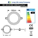 18w Round LED Ceiling Light Panel Cool White with 6w RGB Colour Changing Ambient Ring Remote Controlled