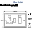Brush Antique Brass 45A Cooker Control Switch Unit with 13amp Socket Neon Indicators BE331KME 