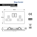 Double Wall Socket Switched Black Nickel 2 Gang Screwless 13a Double Pole N410GME