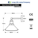 Modern Vintage Industrial Antique Brass Black Scone Wall Light Lamp Shade WD025
