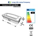 3w LED Emergency Light Non-Maintained/Maintained 180 Minutes with Green Legend Fire Exit EML02