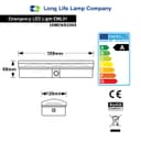 Glass Emergency LED Light Bulkhead with Green Man Fire Exit Sleeve Celling or Wall Mount EML01D