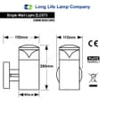 Modern Outdoor Wall Light Clear Diffuser Stainless Steel ZLC073