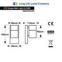 Single Outdoor Wall Light Dusk Till Dawn Sensor Stainless Steel Finish IP65 ZLC088