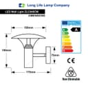 5w Modern Stainless Steel LED Outdoor Garden Wall Light Cool White ZLC040CW 