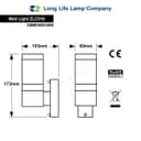 Stainless Steel Garden Wall Light Frosted Glass Cover IP44 ZLC016 