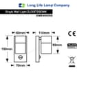 PIR Matt White Stainless Steel Single Outdoor Down Wall Light Movement Sensor ZLC057DSENW
