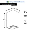 Modern Rectangular Up Down Aluminium Finish Outdoor Wall Light Fixture GU10 ZLC063AB 