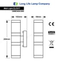 Stainless Steel Up Down Wall Light Frosted Glass Cover IP44 Garden Wall Light ZLC017