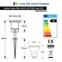RGB LED Garden Spike Ground Light Colour Changing Automatic ZLC01BS