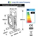 20w Portable LED Work Light Torch Cordless Rechargeable IP65 Slimline Hand Lamp