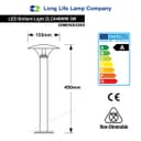 LED Bollard Modern Stainless Steel Garden Lamp Post Warm White Light with 12v Transformer ZLC048WW