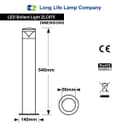4w Cool White Modern LED Bollard Post Light Stainless Steel ZLC075 