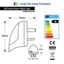Automatic Plug-in LED Night Light A Rated Warm White